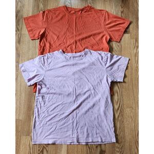 2 Pullover Tshirt Large Original Use Casual Tee Crew Neck Pullover Short Sleeves